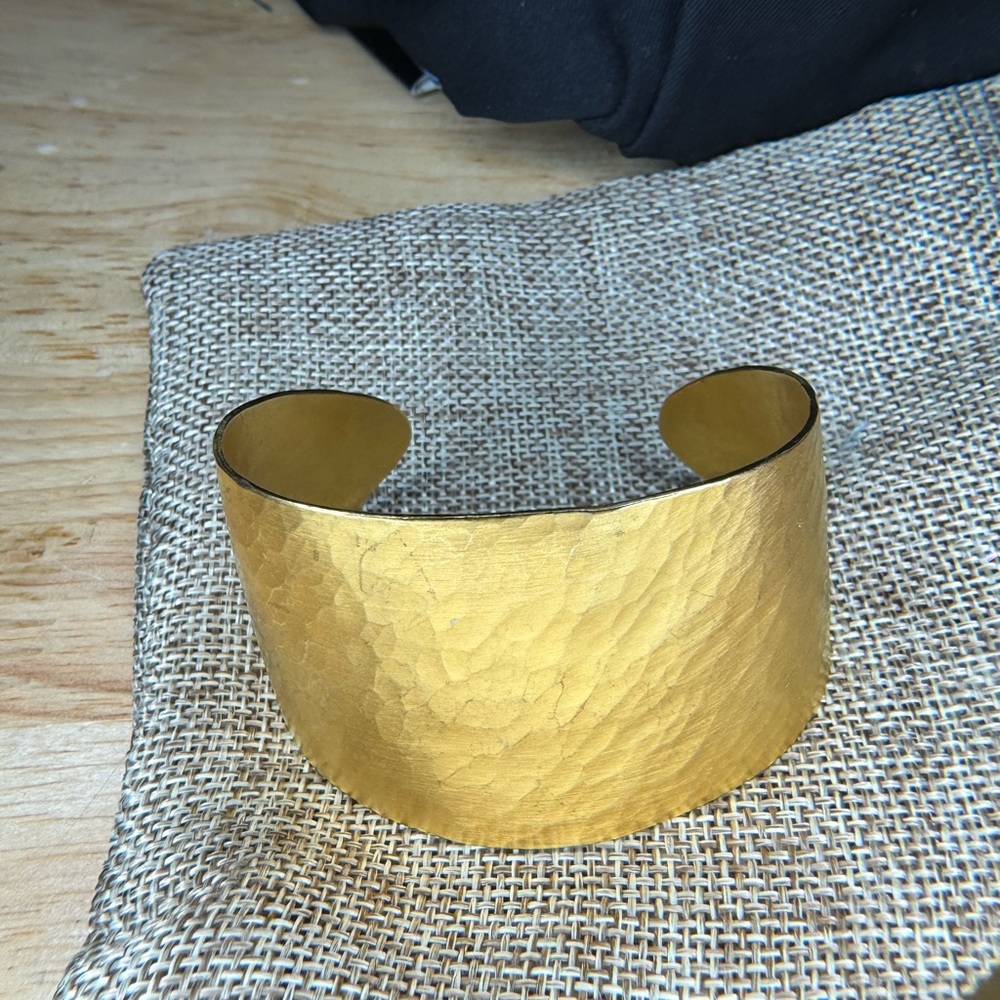 R. Norman Hammered Gold Copper Metal Cuff Bracelet- Rebecca Norman